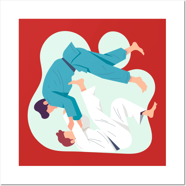 Jiu Jitsu Fight Wall Art by Mako Design 